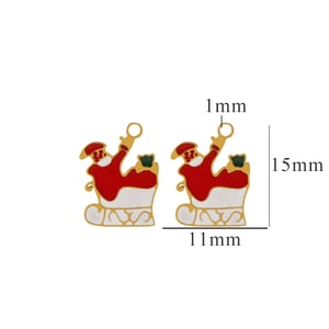 1 pezzo semplice serie simpatico cartone animato Babbo Natale in acciaio inossidabile placcato Colore oro  unisex pendenti h5 